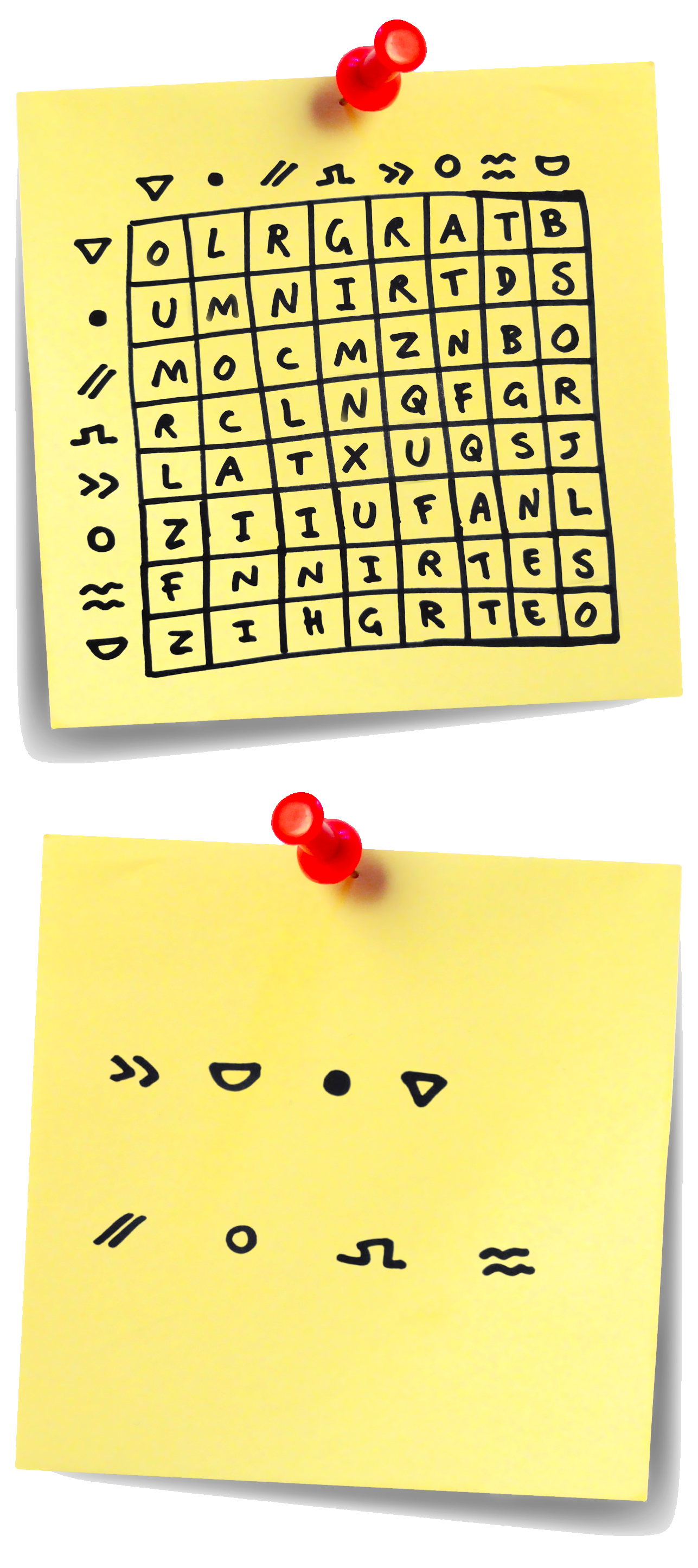 postit amarelo com letras