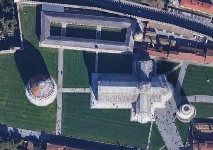 immagine satellite piazza e chiesa