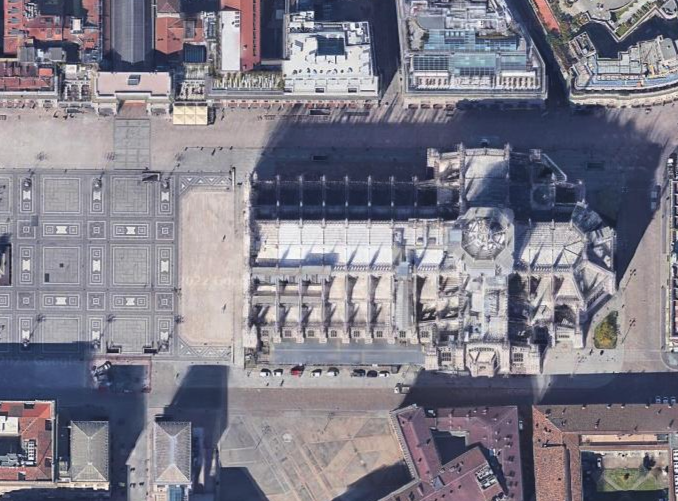 immagine satellite piazza e chiesa