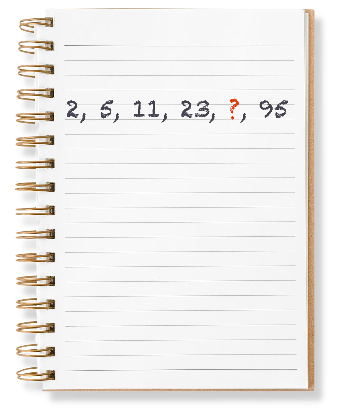 quaderno piccolo con numeri